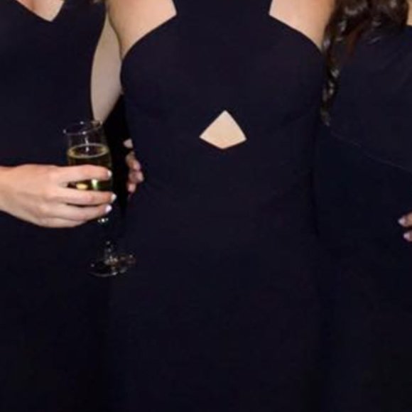 BCBGMAXAZRIA cutout halter gown (Black) - Picture 4 of 4